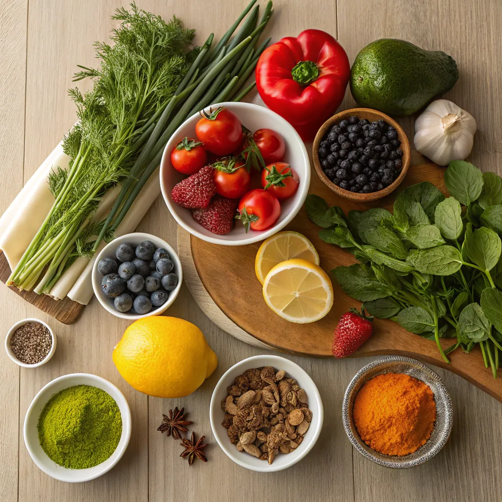 Ingredients on a table